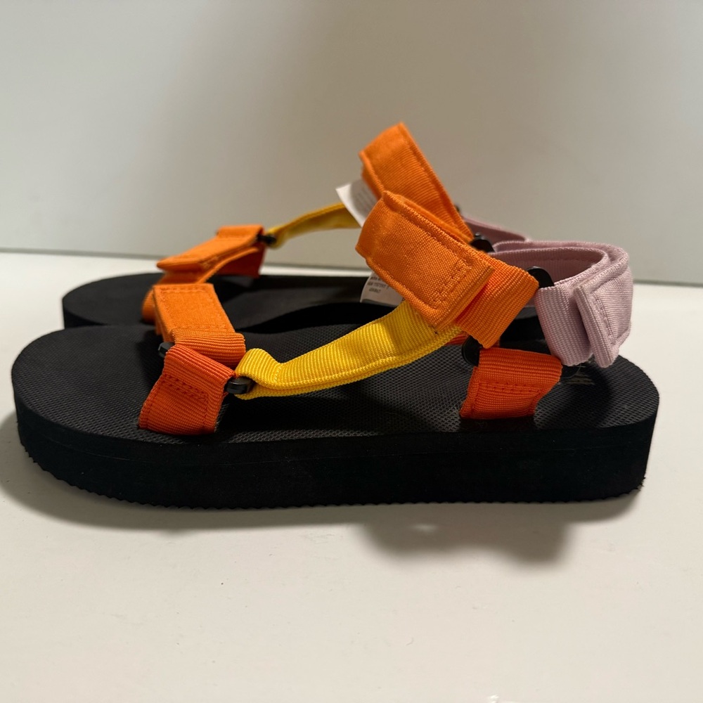 H&M Orange Pink and Yellow Strappy Sandals